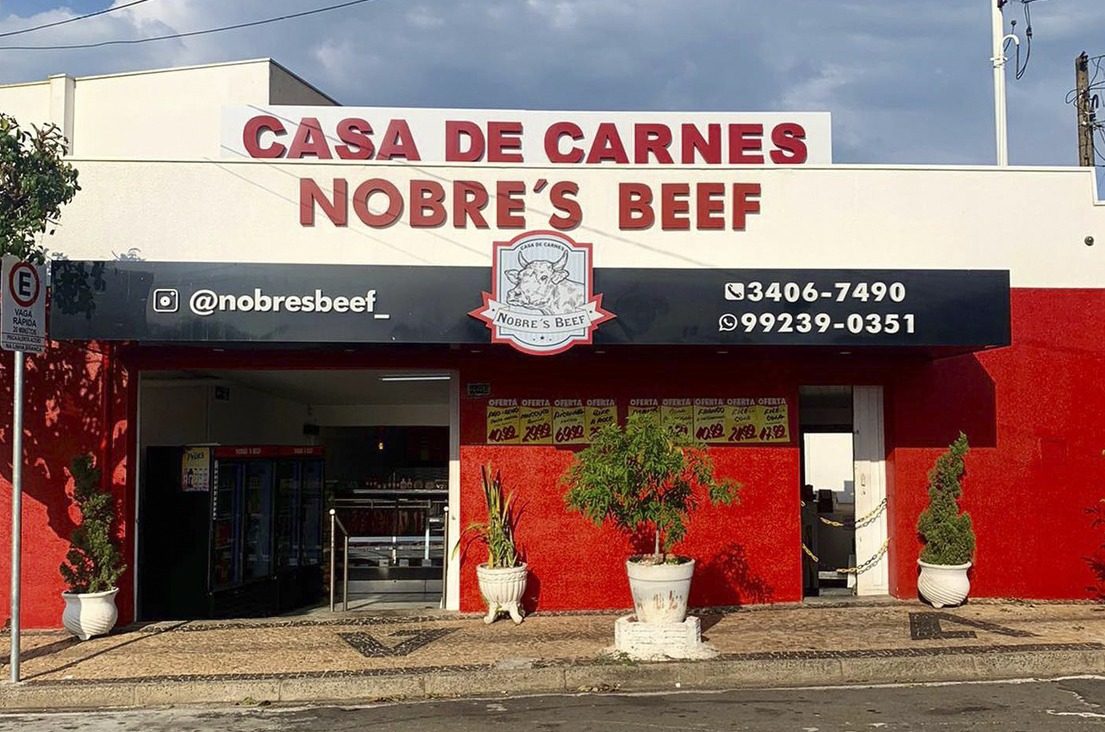 Fachada da Casa de Carnes Nobre's Beef em Americana